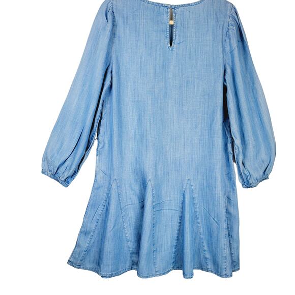 Vineyard Vines Size Medium Chambray Godet Swing Skater Dress #763 - Picture 4 of 12